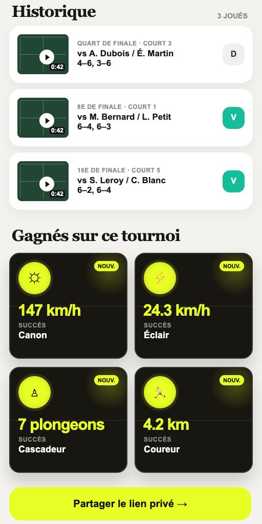 Succès joueur